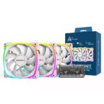 MONTECH AX 120MM PWM WHITE 3 in 1 Pack with 6X6 Fan Hub (AX120-3in1-W)