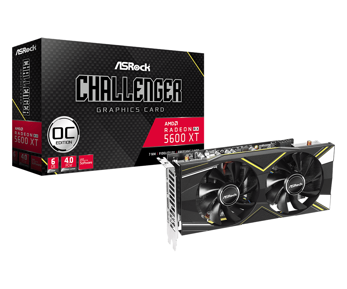 Radeon RX 5600 XT Challenger D 6G OC(L1) ASRock Challenger D Radeon RX 5600 XT 6GB -USADO - Imagen 1