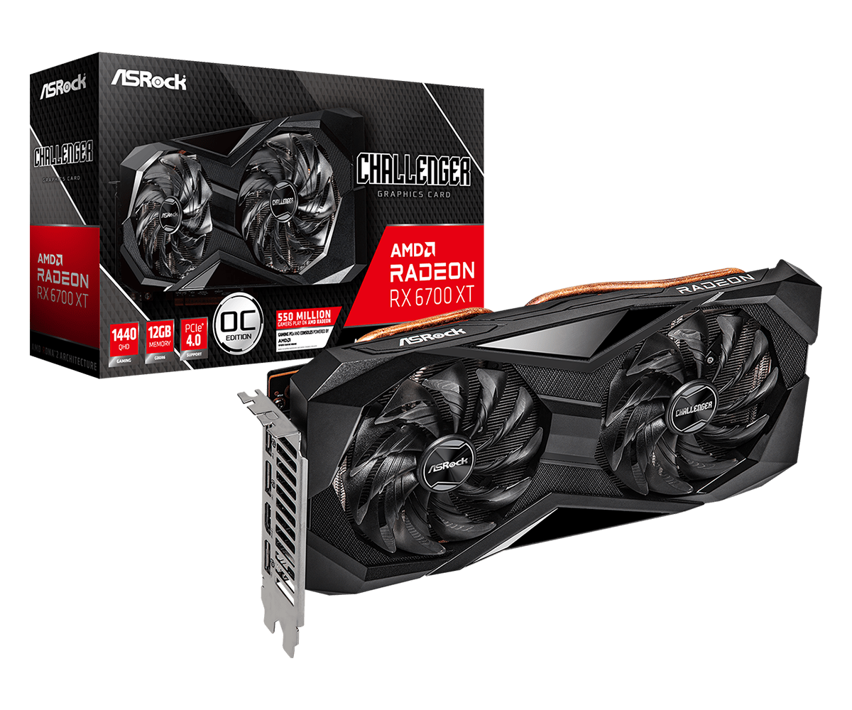 Radeon RX 6700 XT Challenger D 12GB OC(L1) ASRock Challenger Pro RX 6700 XT 12GB OC -USADO - Imagen 1