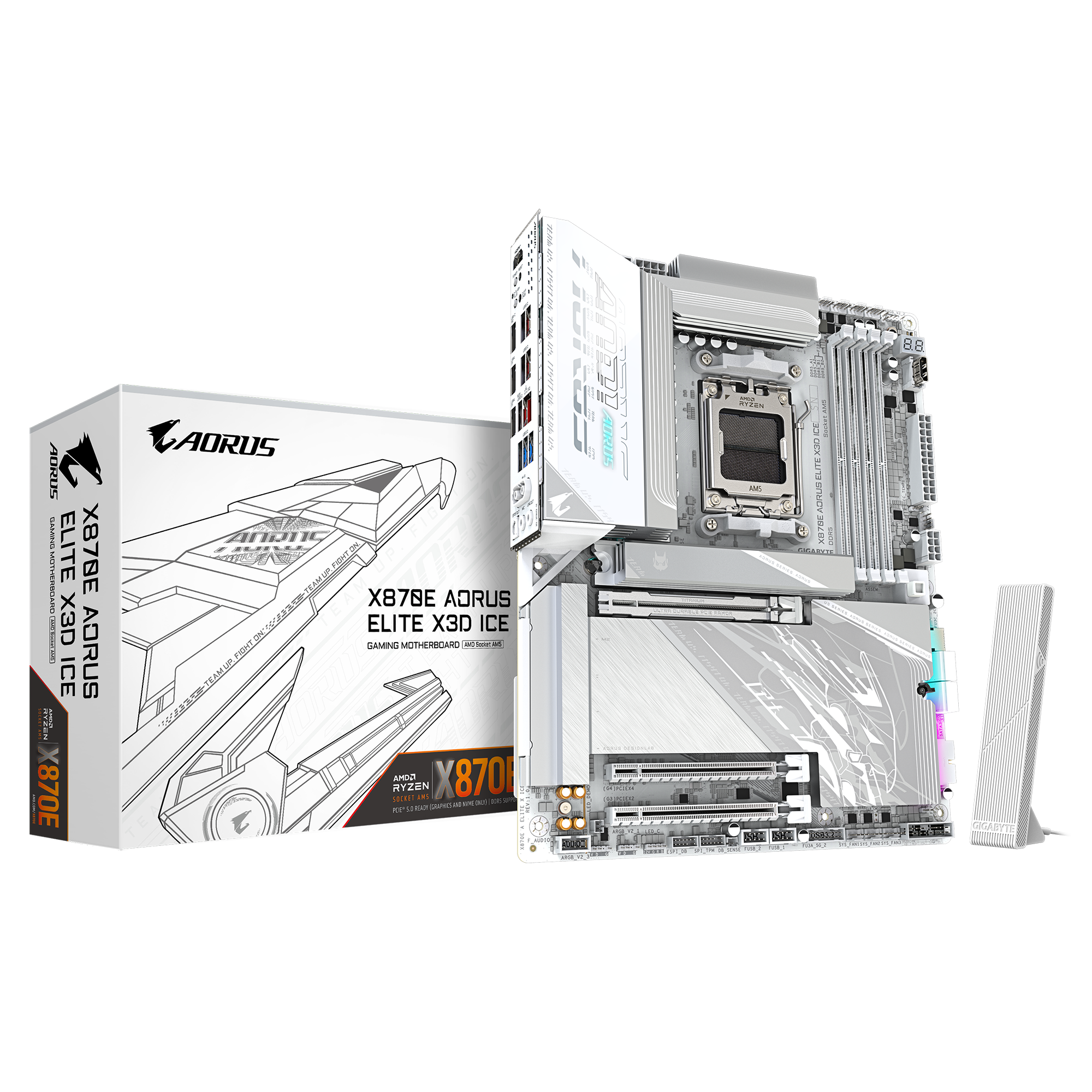X870E AORUS ELITE X3D ICE_01 GIGABYTE X870E AORUS ELITE X3D ICE - Imagen 1