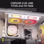 CORSAIR Refrigerador líquido TITAN 240 RX RGB AIO, blanco - Imagen 4