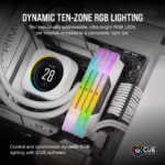 CORSAIR Kit de memoria DDR5 DRAM VENGEANCE RGB de 32 GB (2 x 16 GB) a 5200 — Blanco - Imagen 5