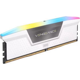 CORSAIR Kit de memoria DDR5 DRAM VENGEANCE RGB de 32 GB (2 x 16 GB) a 5200 — Blanco