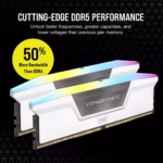 CORSAIR VENGEANCE RGB 32GB (2 x 16GB) RAM DDR5  6000MT/s CL38 AMD EXPO & Intel XMP -Kit WHITE - Imagen 4