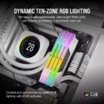 CORSAIR VENGEANCE RGB 32GB (2 x 16GB) RAM DDR5  6000MT/s CL38 AMD EXPO & Intel XMP -Kit WHITE - Imagen 3